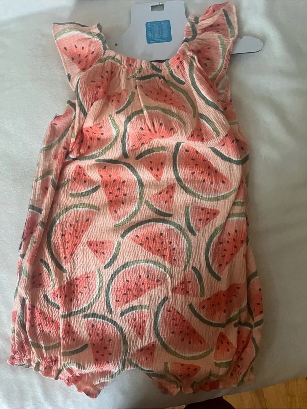 Carter's Peach and Green Watermelon Print Romper 24M